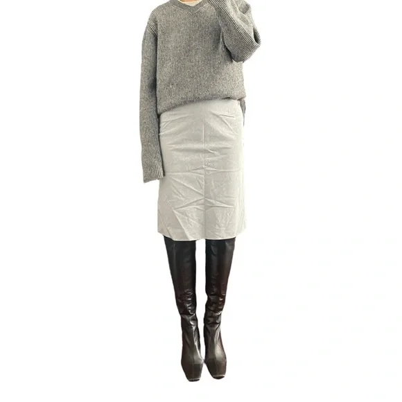 Miss K Gray A-line Skirt with Lace Trimming Size S - Picture 2 of 7